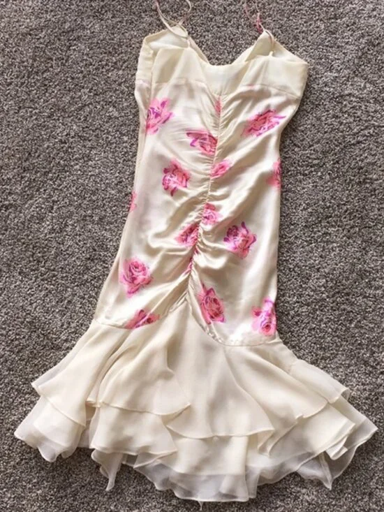 Vintage Betsey Johnson SILK floral mermaid dress - Picture 6 of 6